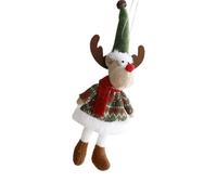 Pendentif en peluche pour sapin de Noël, décoration de fille, cerf, Père Noël, bonhomme de neige à suspendre pour intérieur et extérieur
