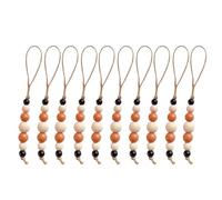 Pendentif en Perles de Bois Faites à la Main, 10 pièces, avec Corde Suspendue, Ornement d ' Arbre de noël en Perles pour Mur, fenêtre, décoration de Maison, Vacances