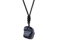 Pendentif en pierre brute en cristal naturel - Cristaux de guérison uniques for la fabrication de bijoux et les pratiques spirituelles.(Obsidian)