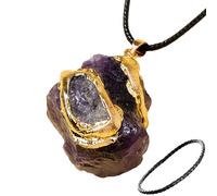 Pendentif en pierre brute en naturel - Collier avec pendentif en pierre précieuse | Améthyste irrégulière Bijoux de pour femme, Refer to description, Unisexe