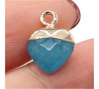Pendentif en Pierre Naturelle Pendant Le Pendentif en Pierre Naturelle Pendu à facettes en Forme de cœur plaqué doré pour Les Bijoux Faisant des Accessoires de Collier de Bougies d'oreille de
