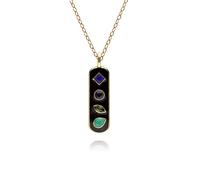 Pendentif En Pierre Précieuse Acrostiche 'Live' En Émail Noir Coded Whispers