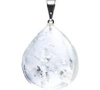 Pendentif en pierre précieuse cristal de roche en forme de goutte -- ±2-3 cm