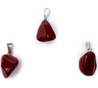 Pendentif en pierre précieuse de jaspe rouge Oeillet inséré -- ±1-2.5cm