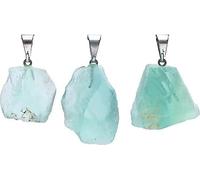 Pendentif en pierre précieuse, Fluorite verte brute -- ±2,5 cm
