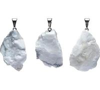 Pendentif en pierre précieuse Howlit blanc brut -- ±2,0 cm