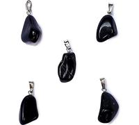 Pendentif en pierre précieuse noire Onyx Oeillet inséré -- ±1-2.5cm