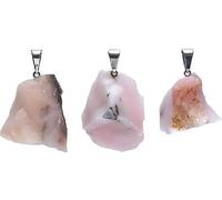 Pendentif en pierre précieuse opale rose brute -- ±2 cm