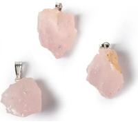 Pendentif en pierre précieuse Quartz rose brut -- ±2.5cm