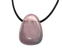 Pendentif en pierre précieuse véritable Angel Aura en quartz rose | Pendentif goutte | Pierre de l'amour | Finition aura I avec cordon en daim de 80 cm et boîte cadeau I Brésil