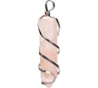 Pendentif en pointe de quartz rose -- ±4 cm