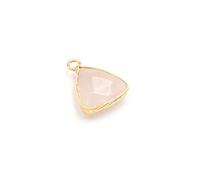 Pendentif en quartz rose taillé en triangle - 19 x 16 mm - 1 pièce - De Vintparts pour fabriquer ses propres bijoux.
