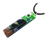 Pendentif en verre de Murano, bijou de Murano fabriqué à partir de Millefiori sur feuille d'argent, Venise Italie, pendentif en verre vénitien fait main, 4 x 1 cm (Lisa)