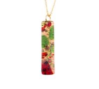 Pendentif en verre de Murano fait à la main Millefiori - Bijoux vénitiens de Venise en Italie - Multicolore sur feuille d'or - 4 x 1 cm (Lisa), 4cm x 1cm, Verre, Pas de pierre précieuse