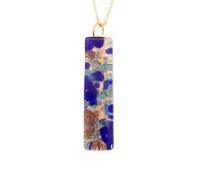 Pendentif en verre de Murano fait à la main Millefiori - Bijoux vénitiens de Venise en Italie - Multicolore sur feuille d'or - 4 x 1 cm (Lisa), 4cm x 1cm, Verre, Pas de pierre précieuse