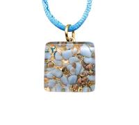 Pendentif en verre de Murano fait main en verre vénitien fabriqué à partir de paillettes sur feuille d'or Bijoux de Murano de Venise Italie 2 x 2 cm (Diana)