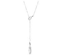 Pendentif en Y Swarovski Classica, Taille ronde, Blanc, Argent sterling OS