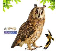Pendentif épouvantail en forme de chouette - Dispositifs répulsifs pour oiseaux d'extérieur | Leurres réalistes | Leurre hibou effraie les oiseaux | Appareil réaliste pour effrayer les oiseaux avec