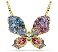 Pendentif et broche Idyllia, Tailles variées, Pavé, Papillon, Multicolores, Placage de ton or OS