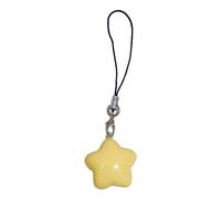 Pendentif étoile à cinq branches avec étoiles jaune laiteux - Compatible avec porte-clés, cordon, accessoire de sac et bijoux fantaisie