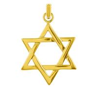 Pendentif Étoile de David Plaqué Or 18k - Bijou Totem Mixte Poinçonné Seul