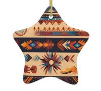 Pendentif étoile de Noël en céramique à suspendre Décorations de vacances WHJDPP Motifs amérindiens Petit et exquis