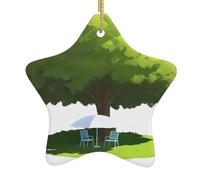 Pendentif étoile de Noël en céramique à suspendre Décorations de vacances WHJDPP parapluie sous un grand arbre image petit et exquis