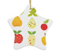 Pendentif étoile de Noël en céramique suspendue Whjdpp mignon histoire de fruits impression décoration centres commerciaux, supermarchés, magasins