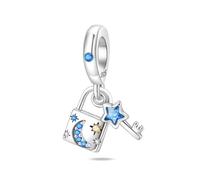Pendentif étoile et lune, accessoire de bracelet à breloques en argent sterling 925, compatible avec le collier de bracelet pandora