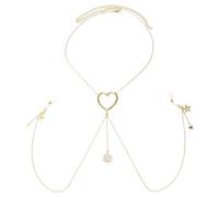 Pendentif étoile pour téton sans piercing - Chaîne de corps - Pendentif en forme de cœur - Bijoux de soutien-gorge, accessoires de vêtements - Collier réglable, One Size, Comme décrit, Comme décrit.