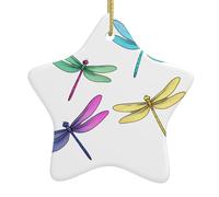 Pendentif étoile suspendue en céramique pour sapin de Noël Whjdpp Les quatre frères libellules impression décoration centres commerciaux, supermarchés, magasins