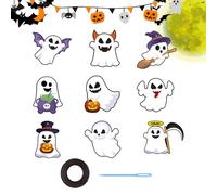Pendentif Fantôme Cintre Fantôme |. Décoration Fantôme Enseigne d'Halloween, 9 Pièces Décoration Arbre d'Halloween Signe Ornement d'Halloween Pendentif Fantôme pour la maison hantée