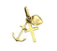 Pendentif fascination sans chaîne or jaune 333 foi amour espoir longueur 20 mm