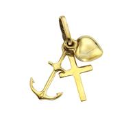 Pendentif fascination sans chaîne or jaune 333 foi amour espoir longueur 20 mm