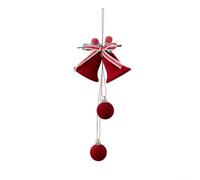 Pendentif festif à suspendre pour sapin de Noël avec clochette de Père Noël, cloche en plastique floqué léger pour décoration saisonnière et présentation (nœud de plantation)
