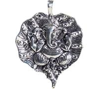 Pendentif Feuille de Ganesha argenté -- 4cm
