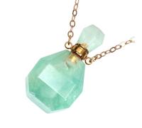 Pendentif Flacon de Parfum en Pierre de Fluorite Verte pour Collier
