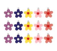 Pendentif Fleur Colorée en Caoutchouc 15Pcs pour Créations Ambiance Noël