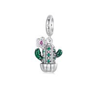 Pendentif fleur de cactus breloque en argent sterling 925 convient au collier bracelet pandora, scc2831