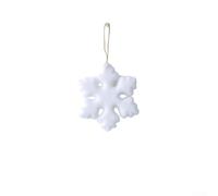 Pendentif flocon de neige avec texture floquée pour sapin de Noël et décoration à suspendre à une fenêtre (15 cm)