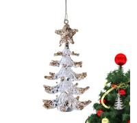 Pendentif flocon de neige décoratif en acrylique transparent | Décoration de sapin de Noël en forme de cloche et papillon pour maison, dîner, école, restaurant, café, église