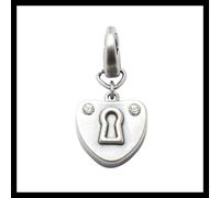 Pendentif Fossil Charms JF88012040 serrure à cœur en acier inoxydable NEUF