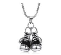 Pendentif gant de boxe pour hommes - Collier cool punk gant de boxe - Bijoux de sport pour homme - Gant de fitness, Groß, Acier inoxydable, Pas de gemme