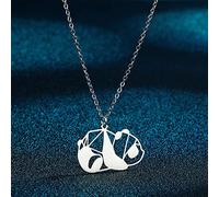 Pendentif Géométrique évider Design Mignon Panda Ours Pendentif Collier pour Femmes délicat Animal Origami Bijoux Fête Cadeaux De Noël