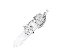 Pendentif géométrique moderne en cristal - Styles polyvalents - Accessoires hexagonaux en pierre naturelle pour bijoux décontractés ou formels en forme de cône pointu, One Size, Comme décrit, Comme