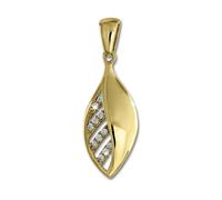 Pendentif GoldDream en zirconium 333 or jaune 8K Leaf Collier D2GDH506WY