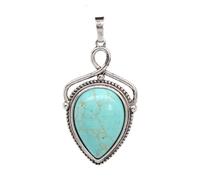 Pendentif Goutte d'eau inversée en Pierre Naturelle Turquoise Quartz Rose personnalité créative Simple Bijoux Unisexe Style Printemps et Automne, Turquoise, Taille Unique