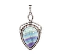 Pendentif Goutte d'eau inversée en Pierre Naturelle Turquoise Quartz Rose personnalité créative Simple Bijoux Unisexe Style Printemps et Automne, Fluorite, Taille Unique