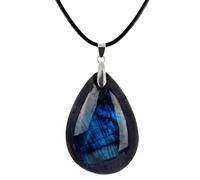 Pendentif Goutte en Labradorite pierre 100% naturelle fait-main - Eusice