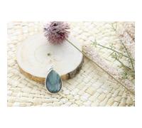 Pendentif goutte labradorite & argent